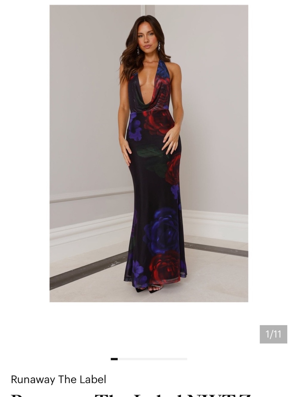 Runaway The Label Zoey Halter Floral Maxi Dress